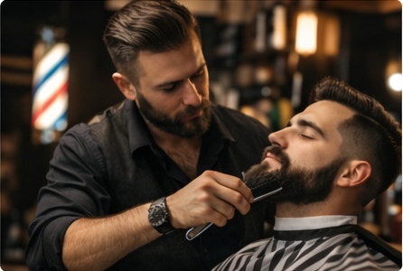 Interior de barbería moderna