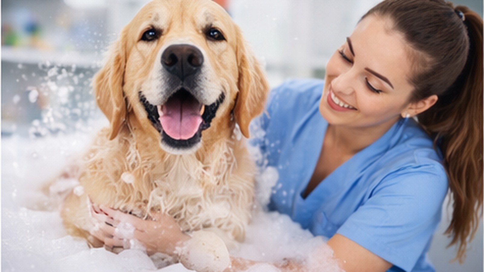 Baño y estética para mascotas en la clínica